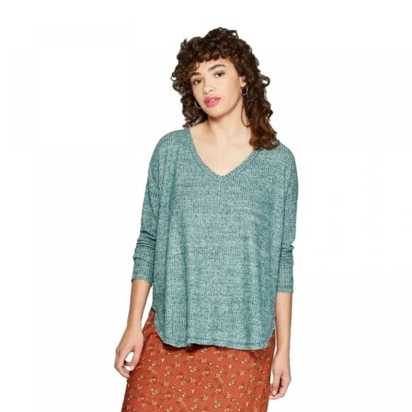 Wild Fable Green Pullover Long Sleeve Sweater Top NWT Small - Picture 1 of 9